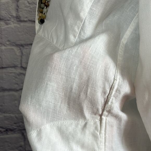 Gap White Linen Button-Up Shirt Dress - Picture 6 of 10